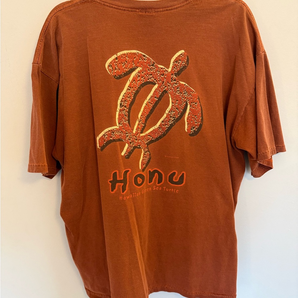 Vintage 90s The Original Hawaiian Red Dirt Co Honu Surfer Sea Turtle T Shirt XL